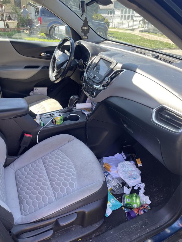 Before interior detail dirty Chevy Equinox Danville IL